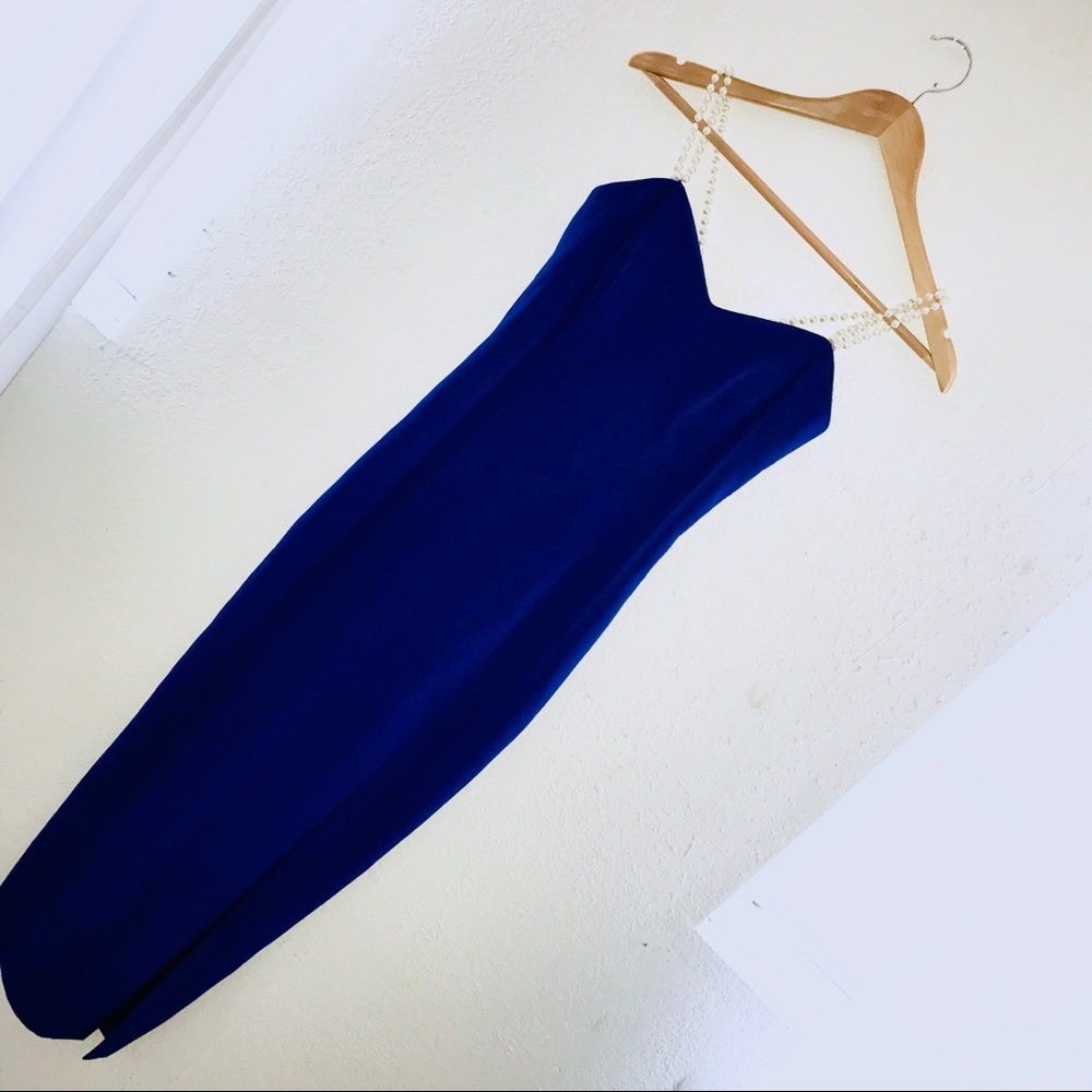 Adeline Vintage Maxi Dress Cobalt Blue ALine Dress